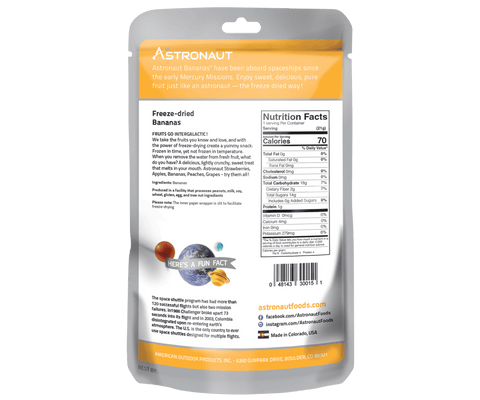 Astronaut Freeze Dried Fruit 50 Bananas Back